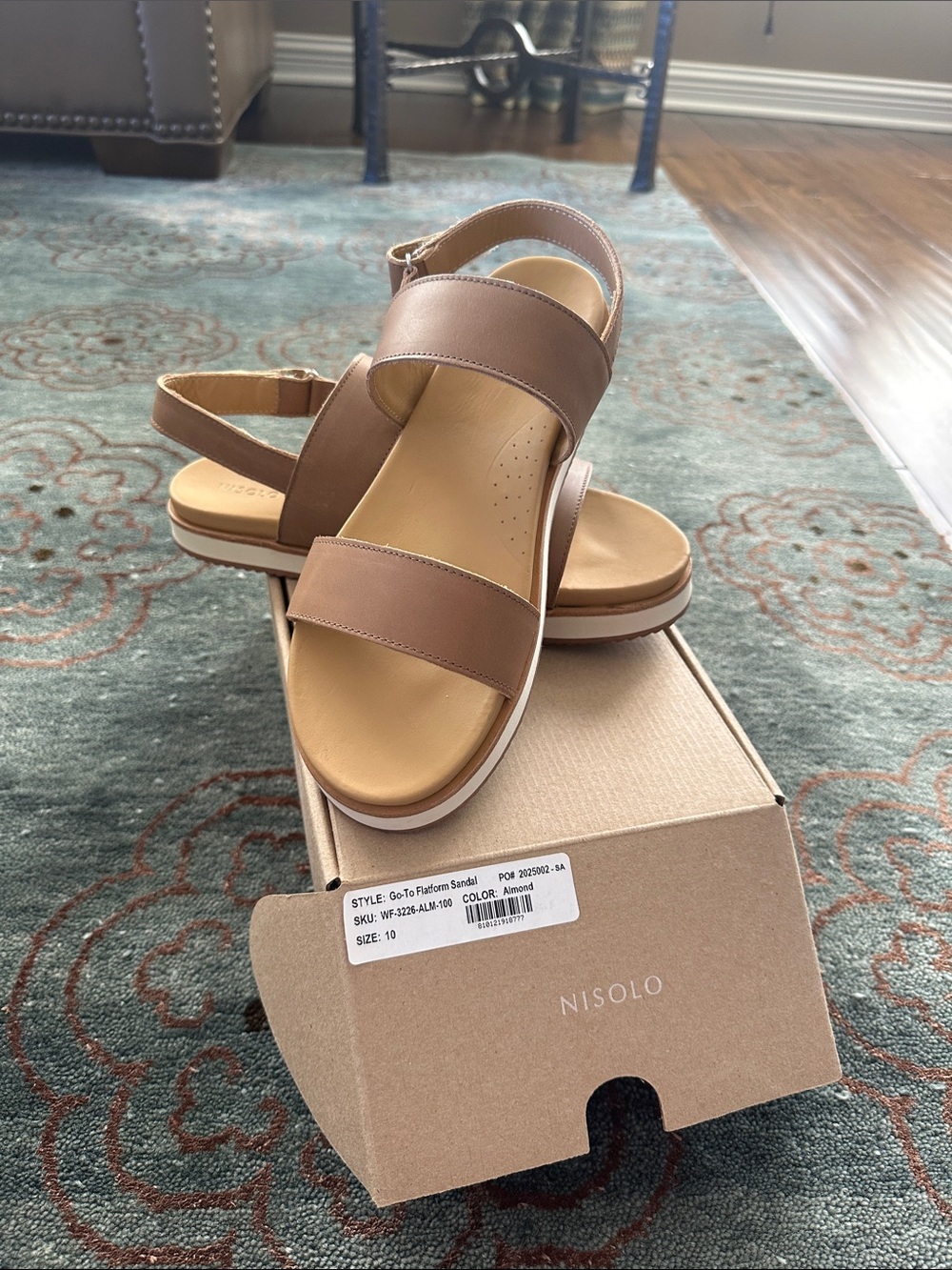 Nisolo Go-To Flatform Sandal in Almond
